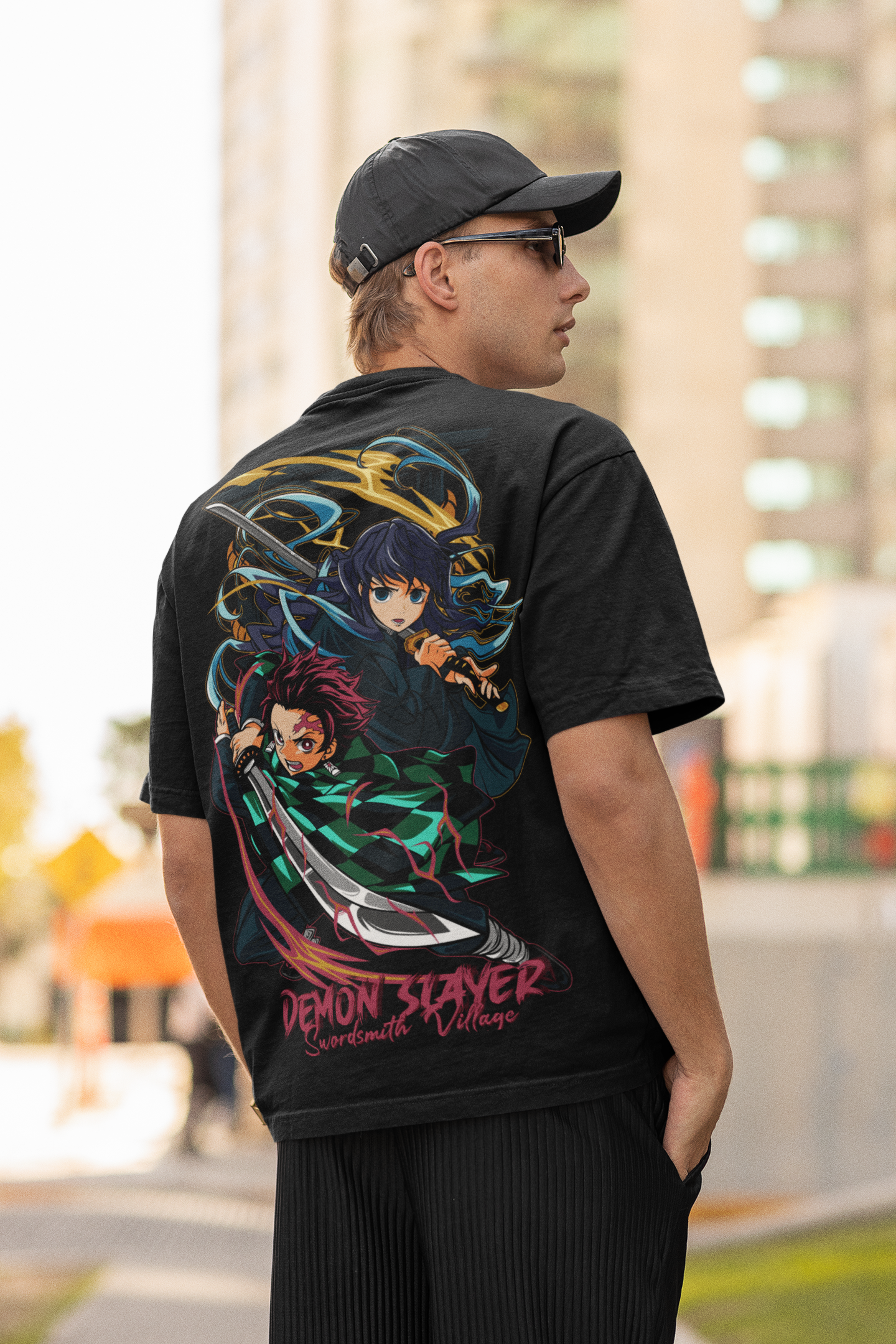 Muichiro Tokito and Tanjiro Demon Slayer Oversized Anime  T-Shirts