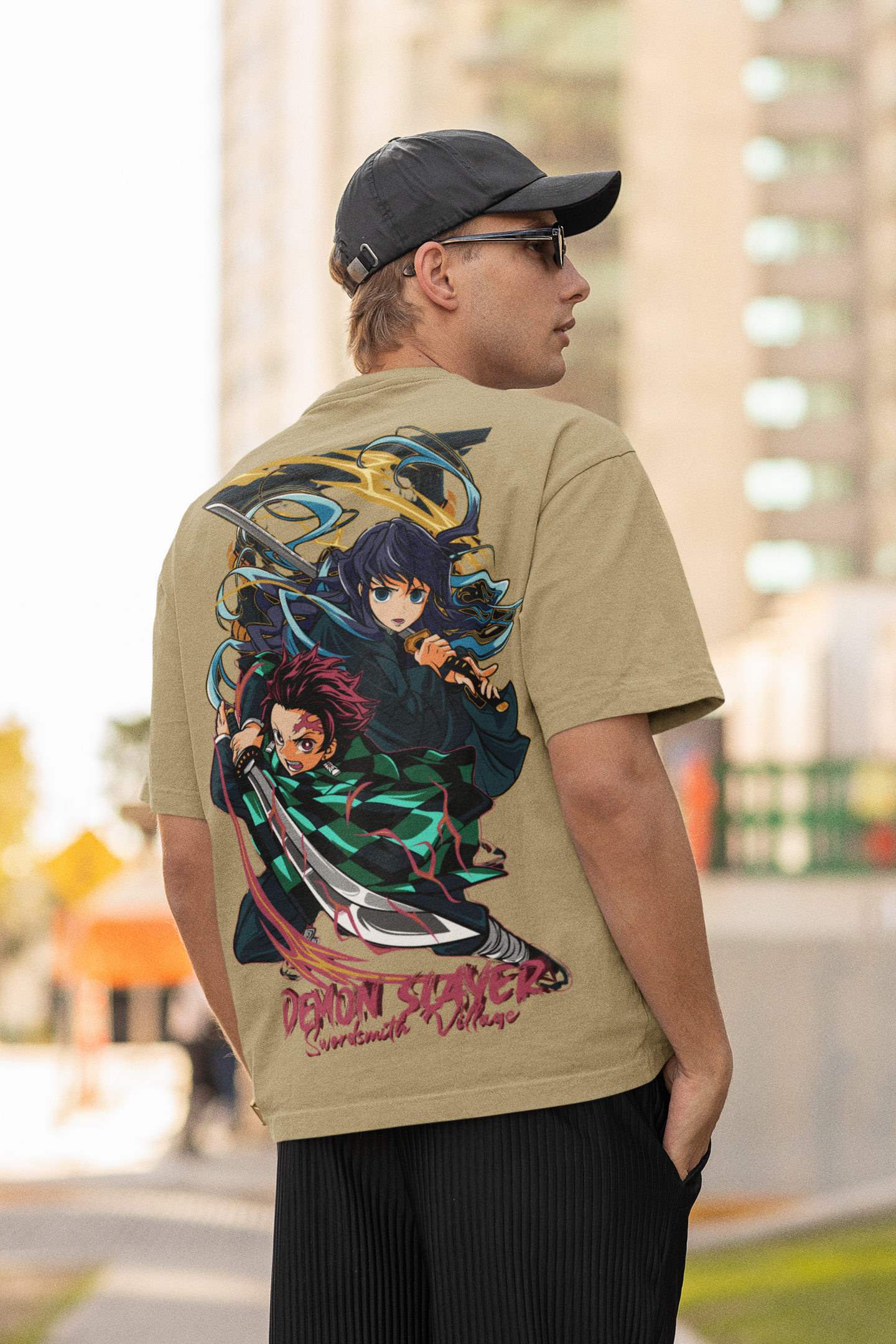 Muichiro Tokito and Tanjiro Demon Slayer Oversized Anime  T-Shirts