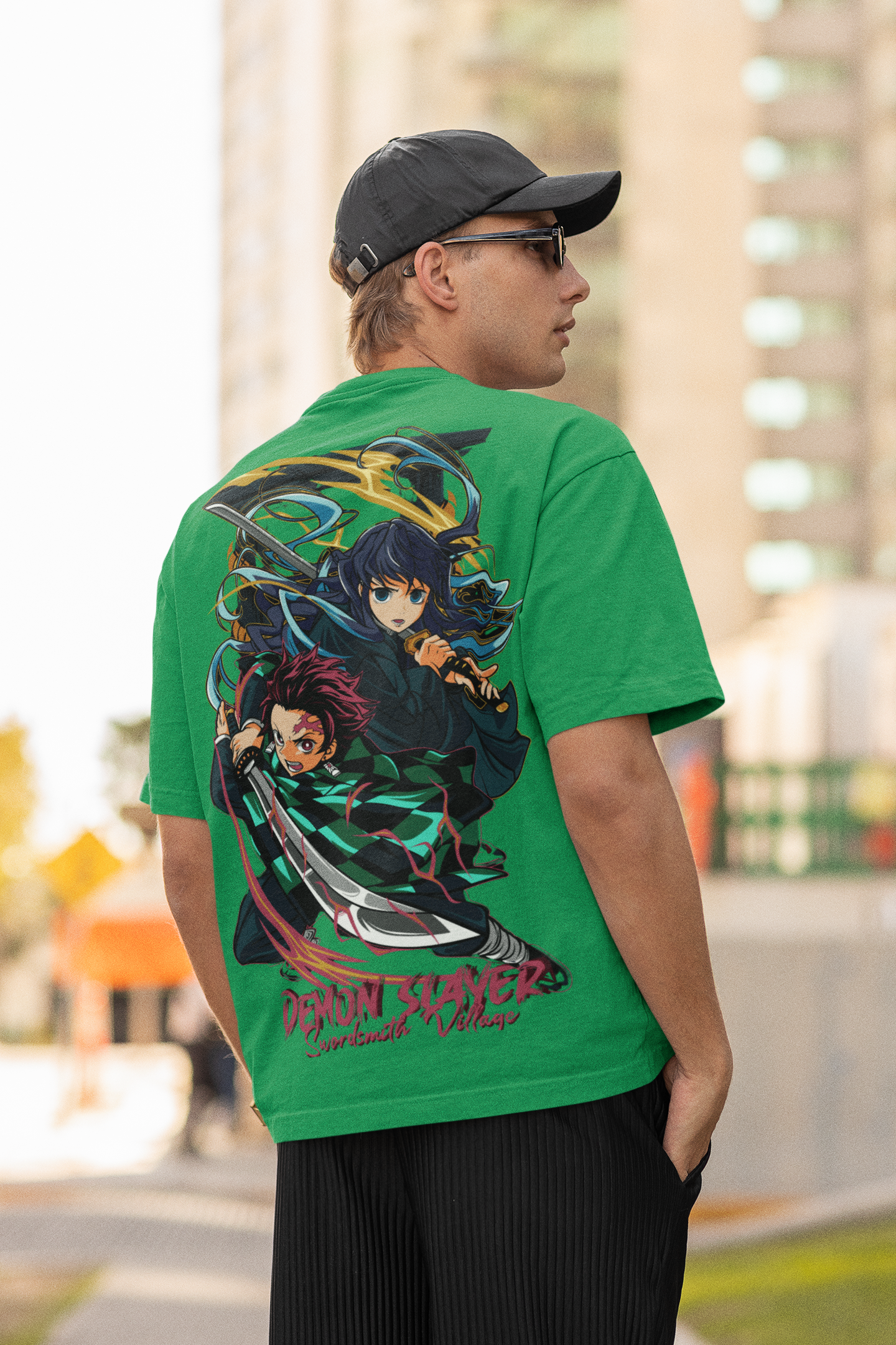 Muichiro Tokito and Tanjiro Demon Slayer Oversized Anime  T-Shirts