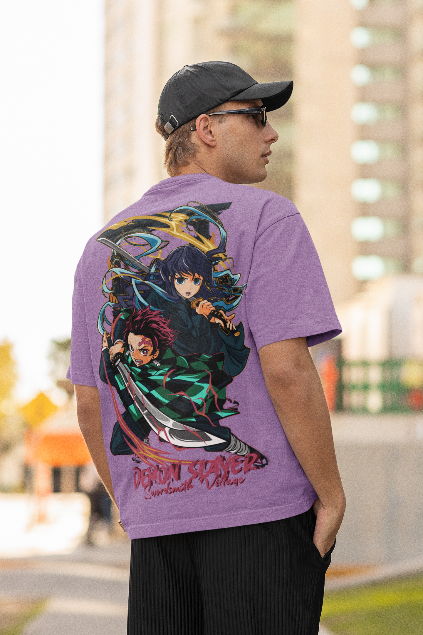 Muichiro Tokito and Tanjiro Demon Slayer Oversized Anime  T-Shirts