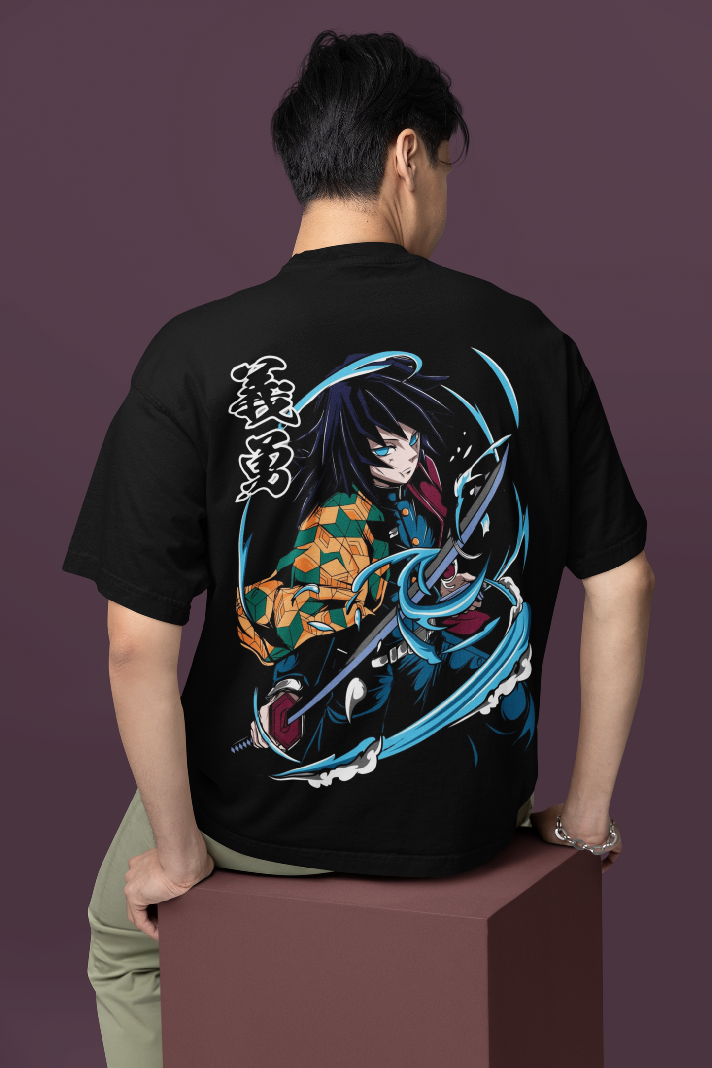 GIYU Demon Slayer Animated Oversized  T-Shirt