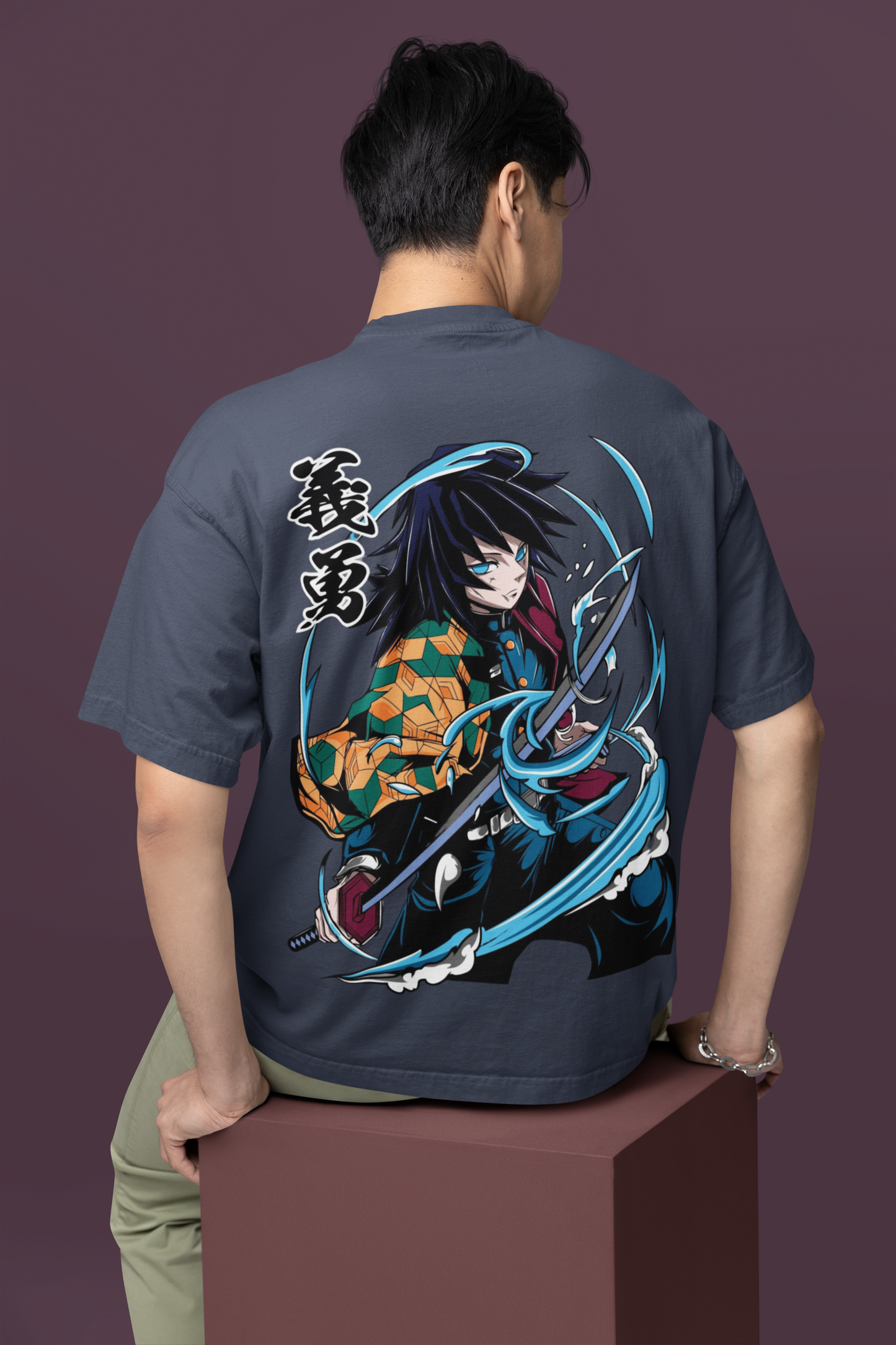 GIYU Demon Slayer Animated Oversized  T-Shirt