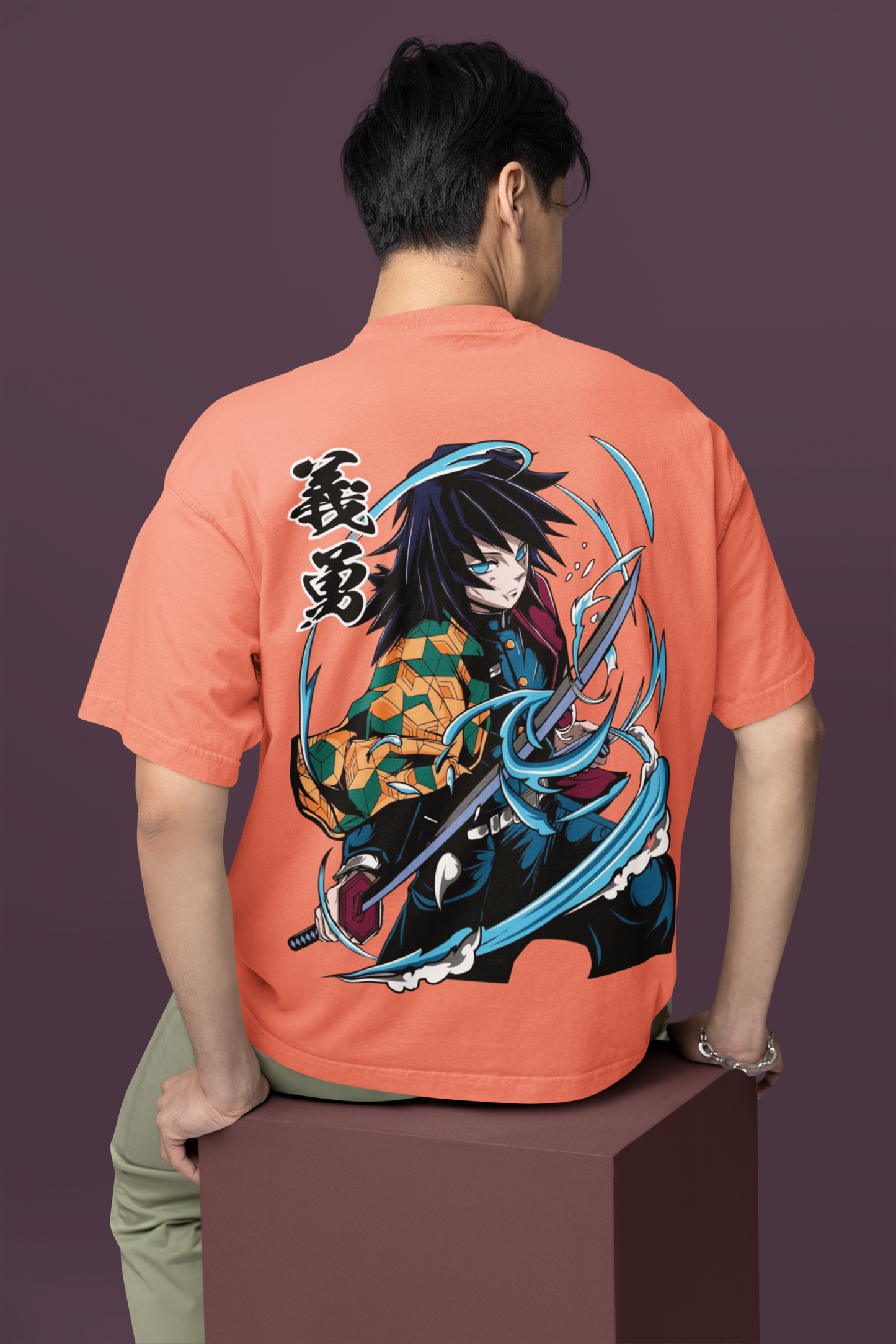 GIYU Demon Slayer Animated Oversized  T-Shirt