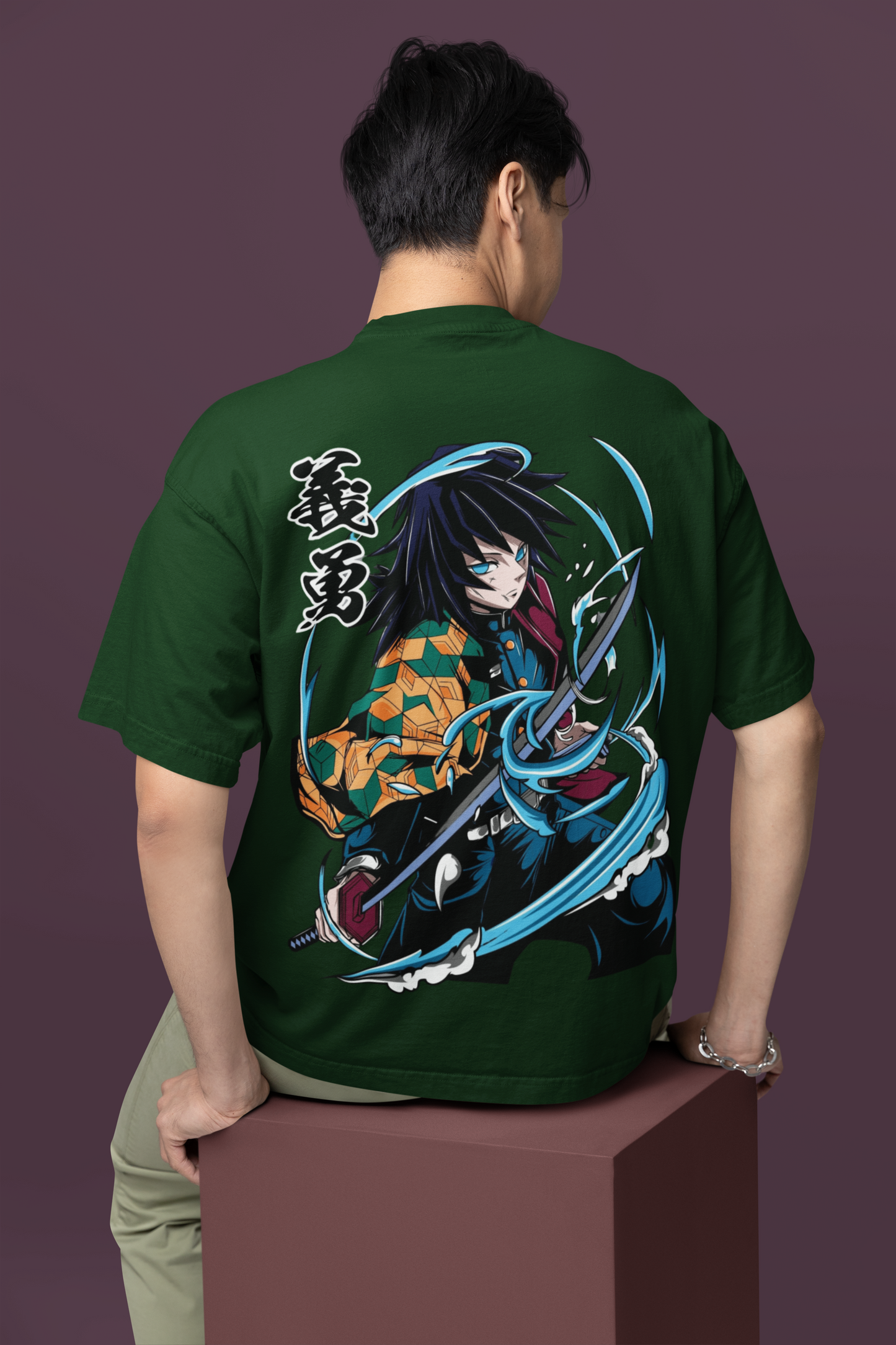 GIYU Demon Slayer Animated Oversized  T-Shirt