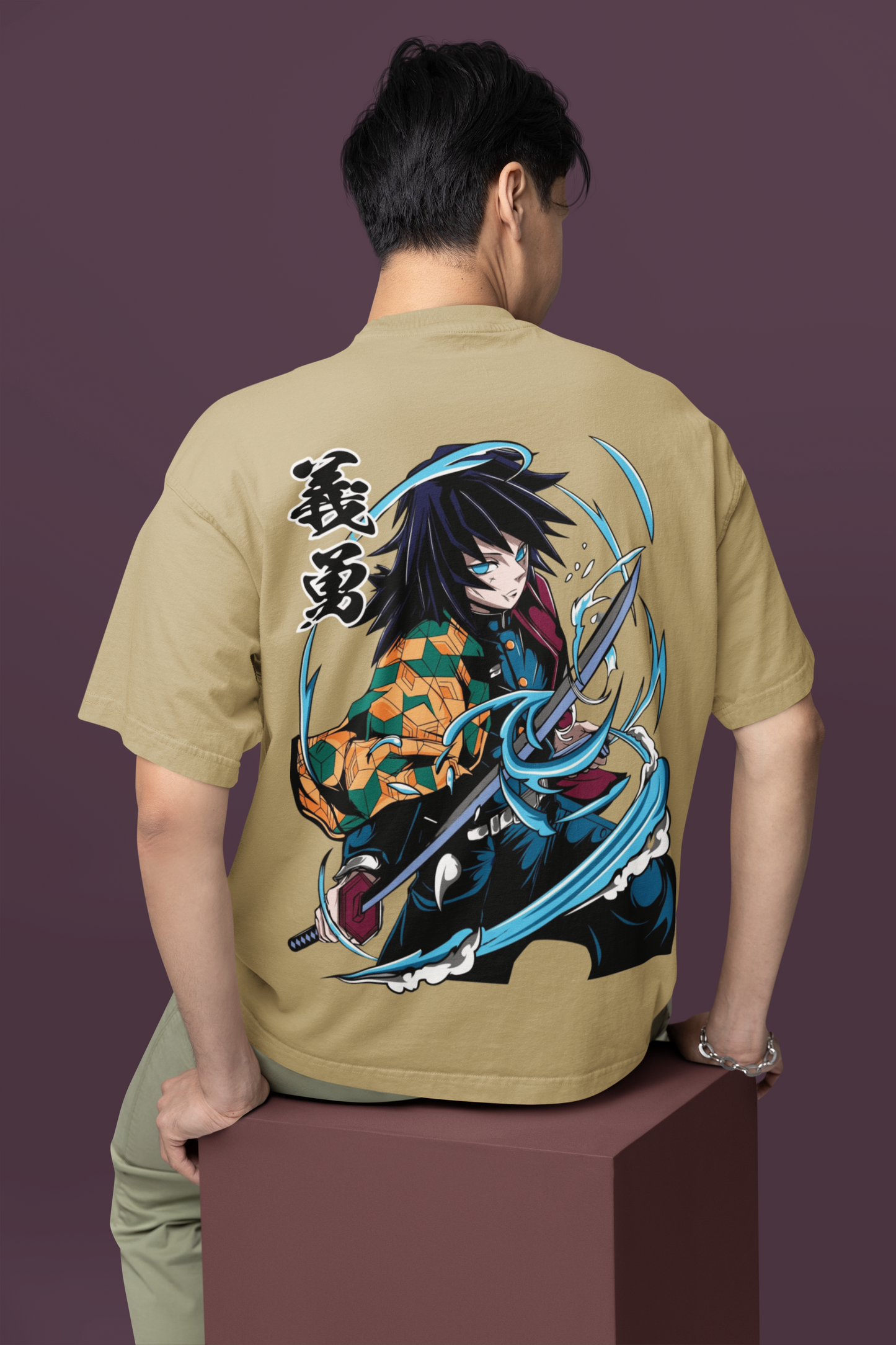 GIYU Demon Slayer Animated Oversized  T-Shirt