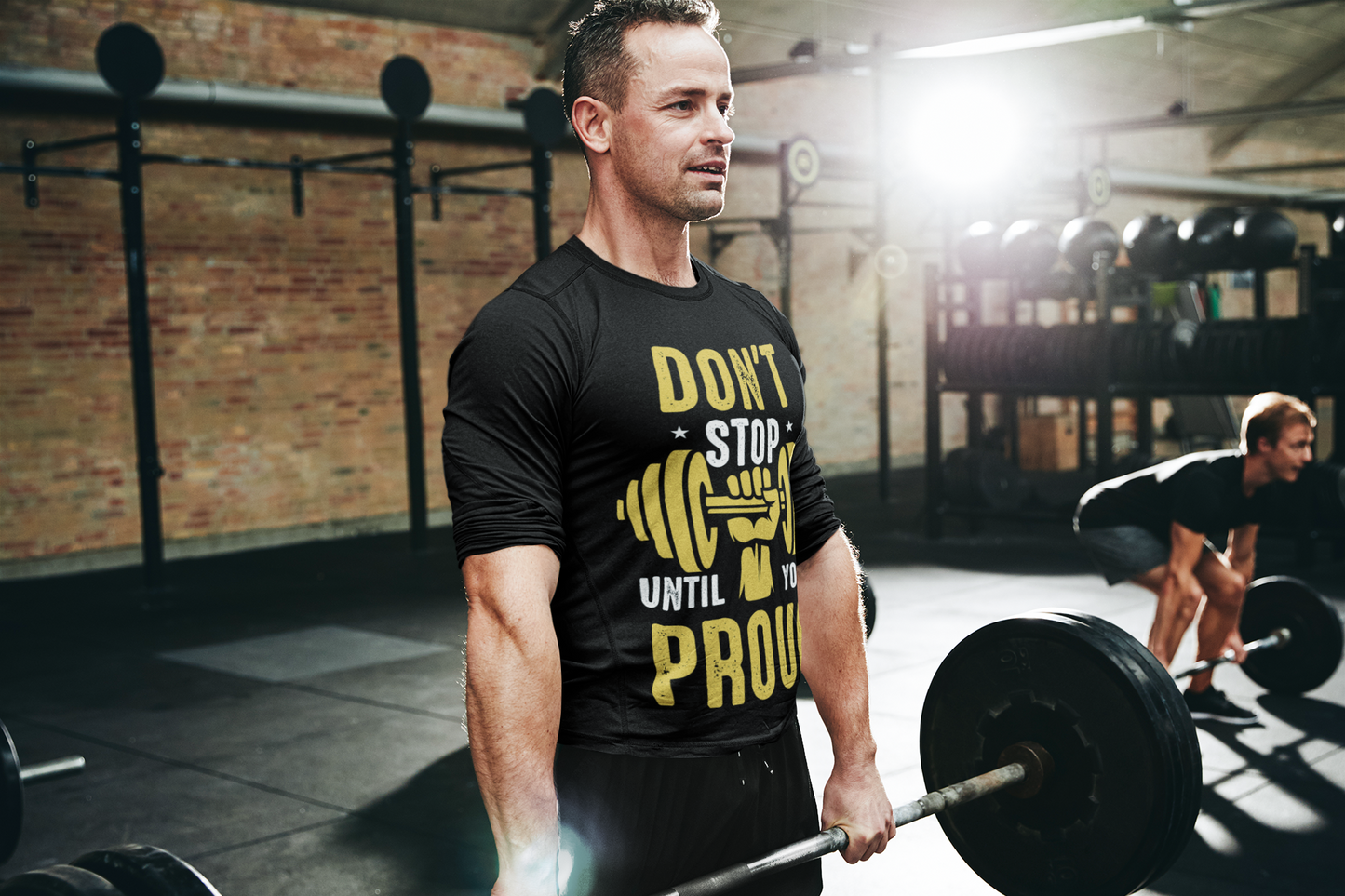 DON`T STOP UNTIL YOU PROUD GYM Motivation  T-Shirts For Man