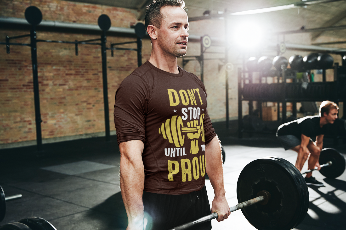 DON`T STOP UNTIL YOU PROUD GYM Motivation  T-Shirts For Man