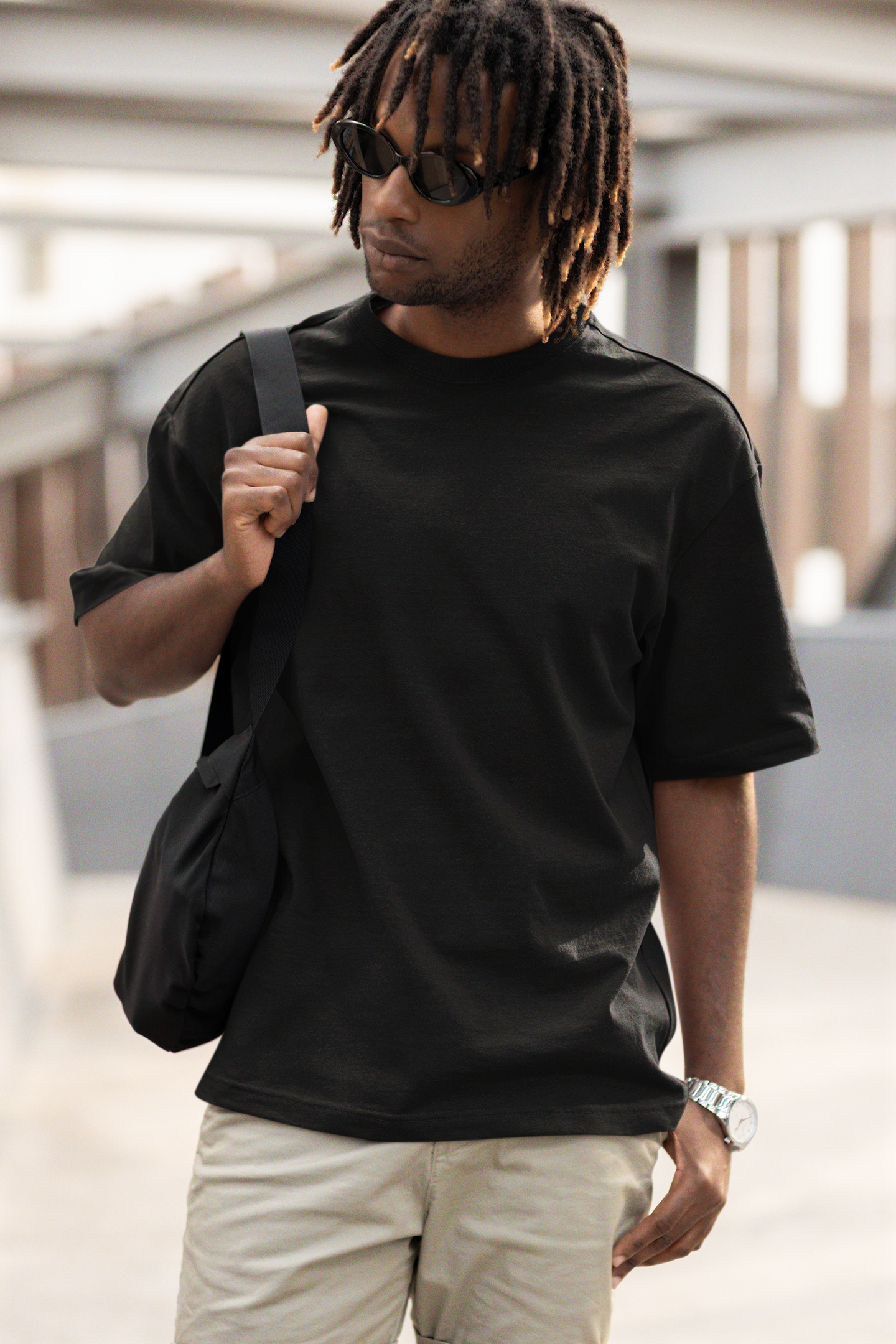 Black Modern Skull Aesthetic Oversized T-Shirt